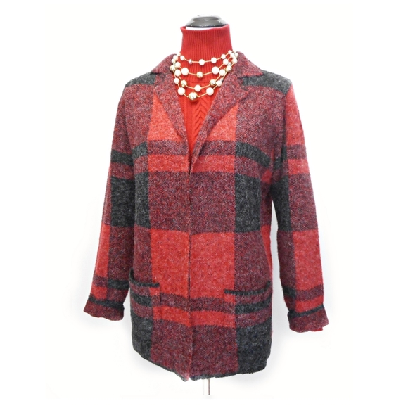 Joseph Abboud Red & Black Plaid Jacket - Picture 4 of 6